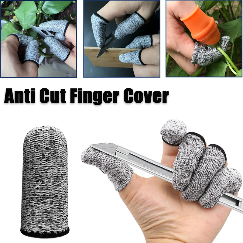

50pcs Anti-Cut Finger Cover Finger Protector Sleeve Level 5 High-Strength Safety Flexible Anti Cut Fingertip Gloves Kitchen Tool