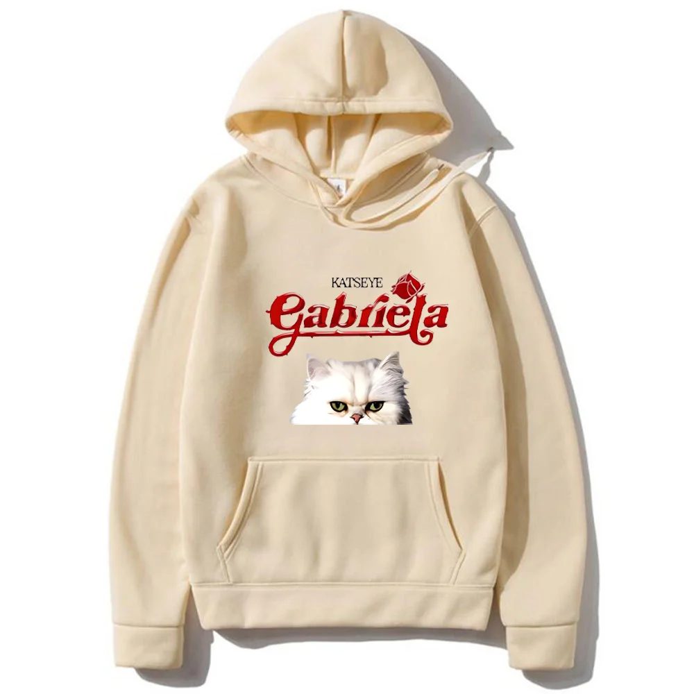 Katseye Gabriela Cat Graphic 2025 Hoodie Men Women's Cute Fashion hip hop streetwear kpop Fleece Clothing Long sleeve pullovers