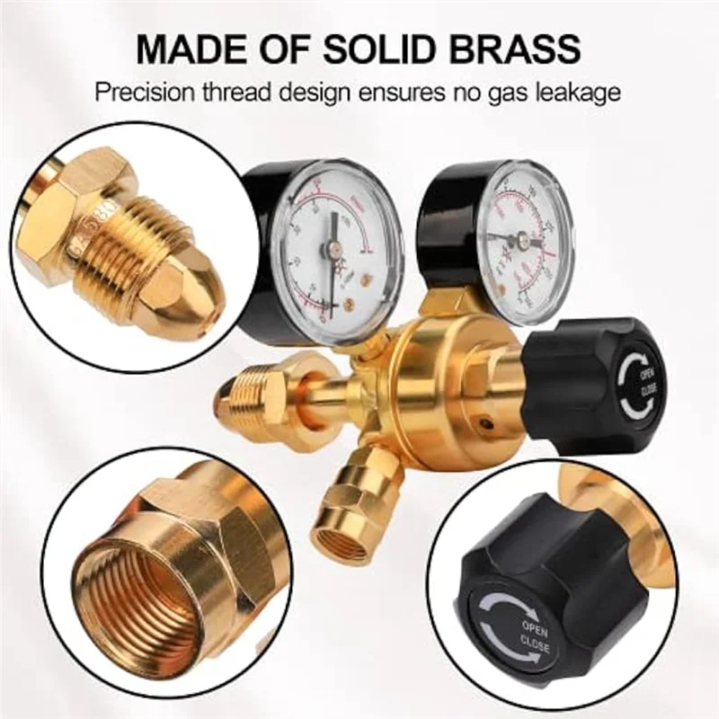 

J1UL1N Argon CO2 Regulator Gauge Welding Gas Regulator With 6.6Ft Hose,CGA580 Inlet Connection,0-4500PSI/0-10BAR Input Pressure