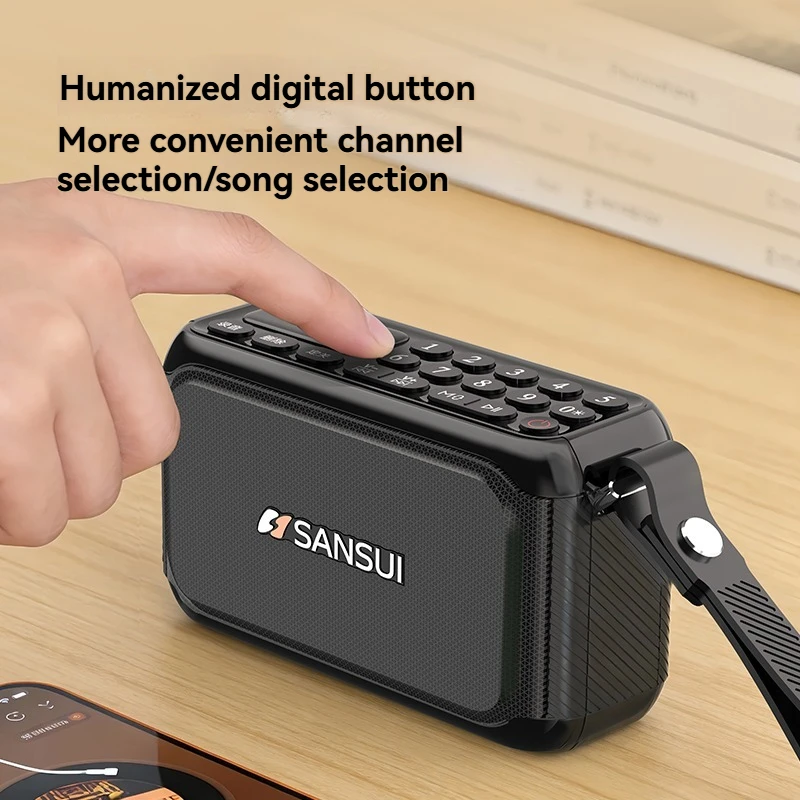 Цифровое FM-радио SANSUI F81 15 Вт беспроводной Bluetooth-динамик полнодиапазонный динамик басовая диафрагма HD-вызовы красочная RGB-подсветка AUX/USB