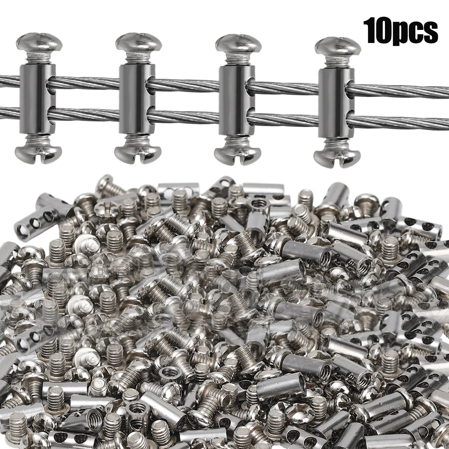 10/120pcs Stainless Steel Wire Rope Cable Clamp Waterproof Metal Copper Fixed Clips Cable Crimp Ring Sling Fastener Accessories