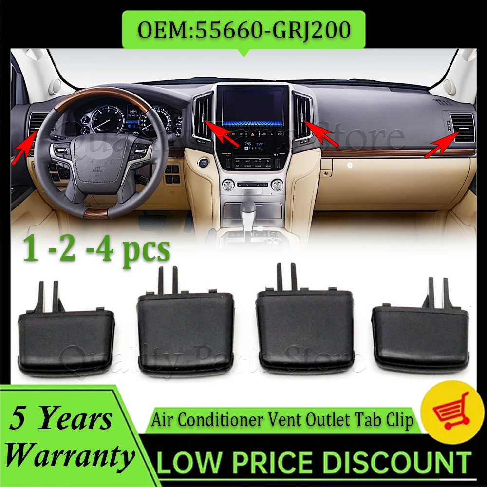 New 1PC Front A/C Air Conditioner Vent Outlet Tab Clip For Toyota Land Cruiser LC200 FJ200 2008-2017 55660-GRJ200 55670-GRJ200
