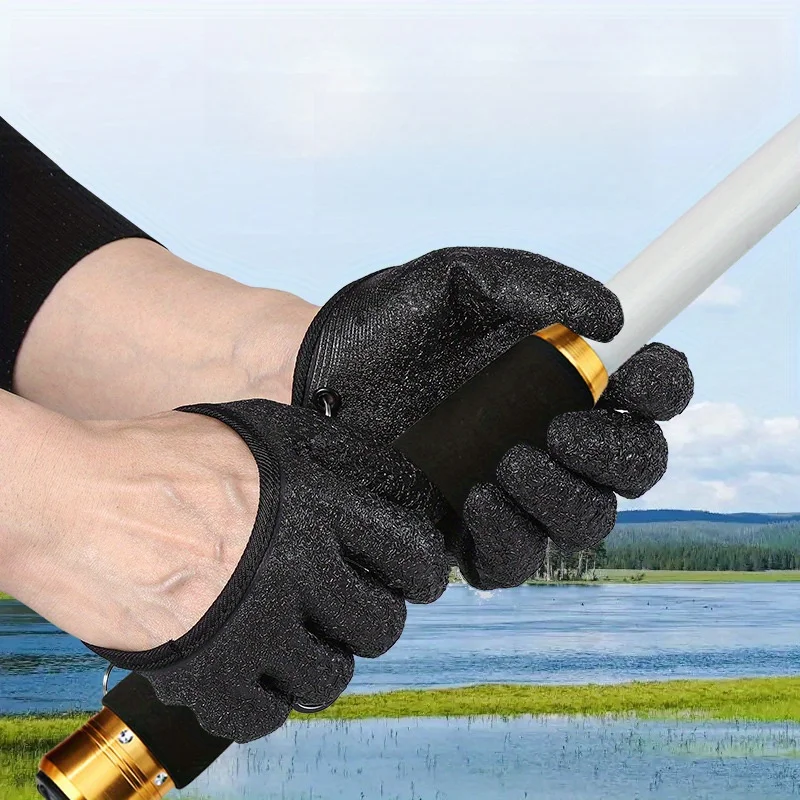 Anti-Slip Fishing Gloves Set, Comfortable Lightweight Latex Material, Wear-Resistant & Breathable, Ambidextrous Design
