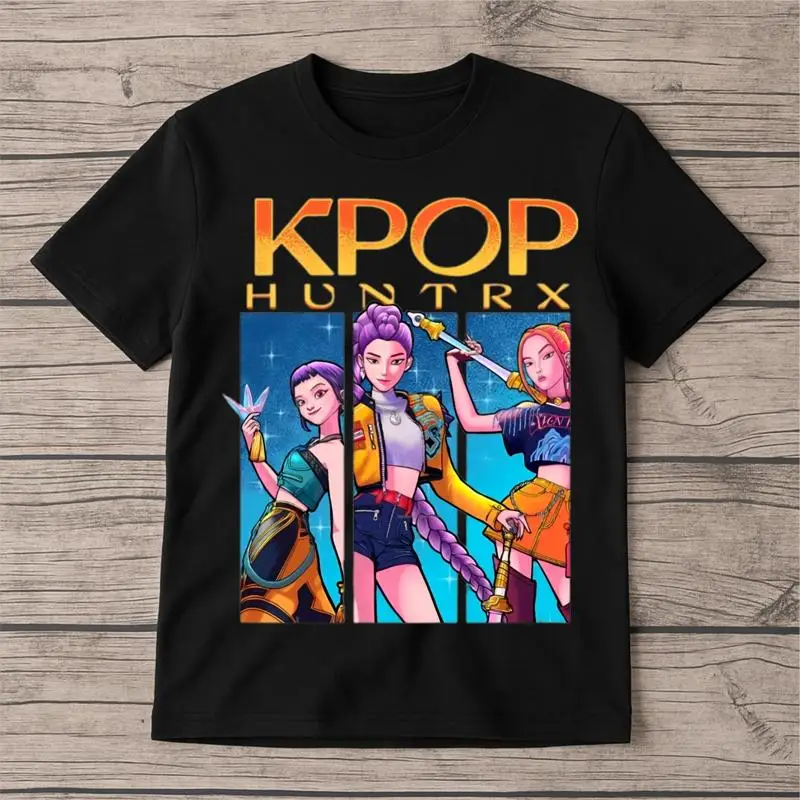 تي شيرت Kpop Demon Hunters Huntrix مستوحى من K-Pop Fan هدية على طراز الرسوم المتحركة للجنسين