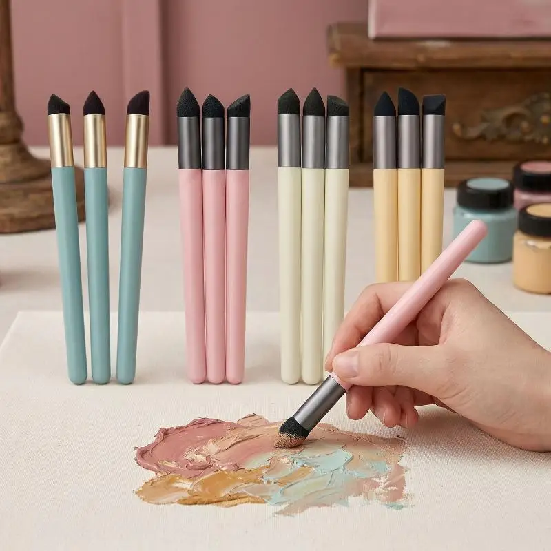 【L】1/3Pcs Art Blending Sponge Pens Washable Blender Brushes for Pastel, Oil Painting, Sketching & Drawing Tools Art Supplies