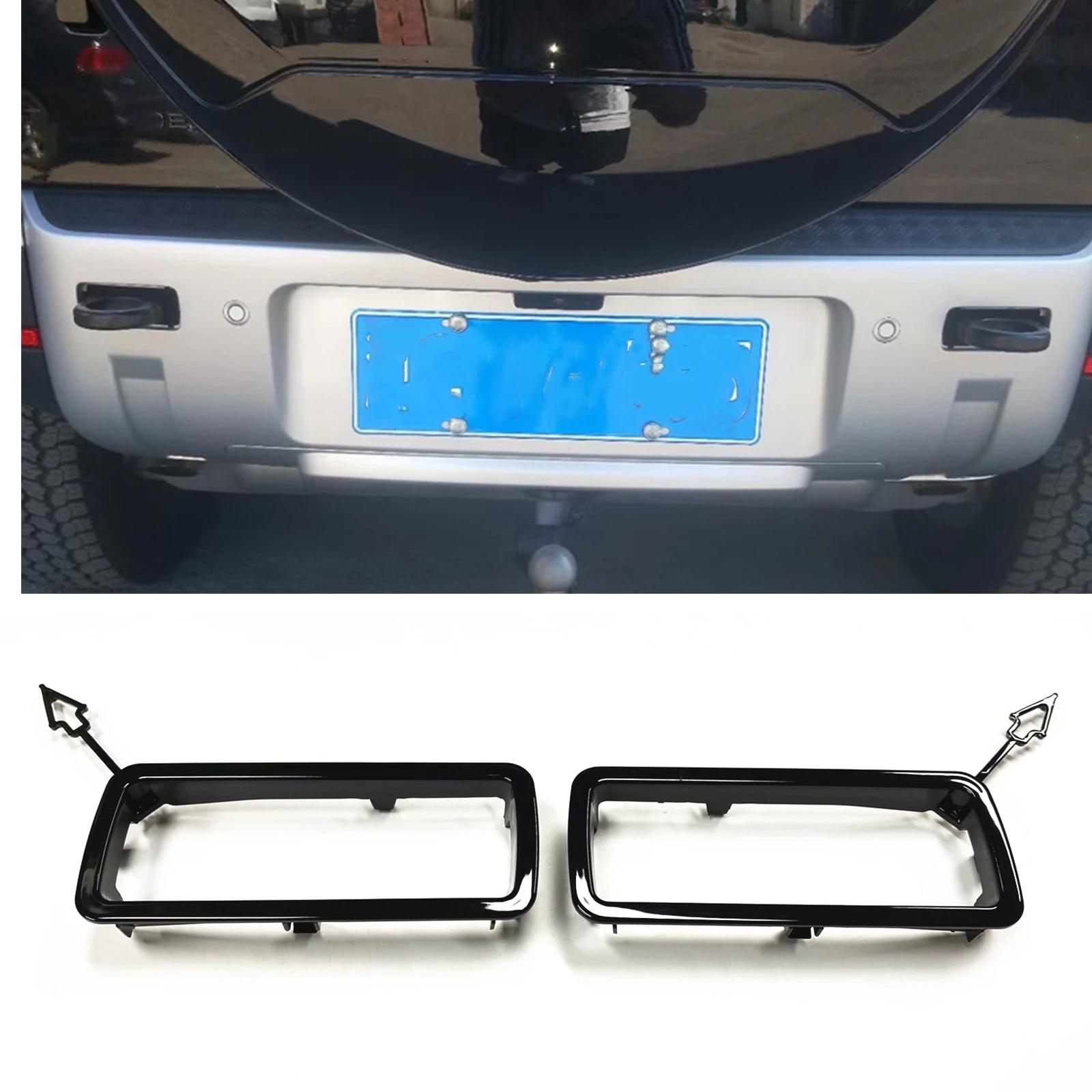 

Rear Bumper Trailer Hitch Tow Hook Trim Cover Frame For Land Rover Defender 90 110 130 2020-2024