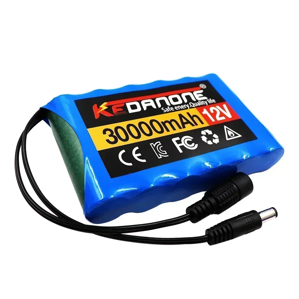 Meg nem látott 18650 3S2P 12V 30000mah Egyenáram 12.6V 30ah újratölthető li-ion Üteg CCTV camer Képellenőrző Kicserélés Üteg pack+ töltő