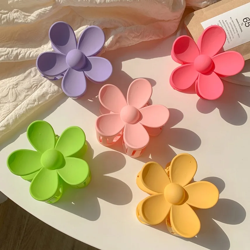 3 pezzi colorati grandi clip artiglio fiore per le donne moda capelli artiglio morsetti per capelli ragazze forcine copricapo Barrette accessori per