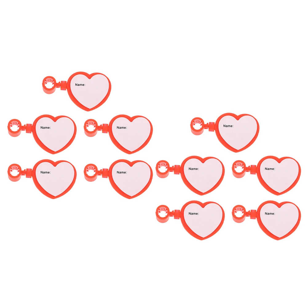 10 Pcs Stethescope Name Tag Heart Shaped Card Stethoscope Badges Plastic Labels