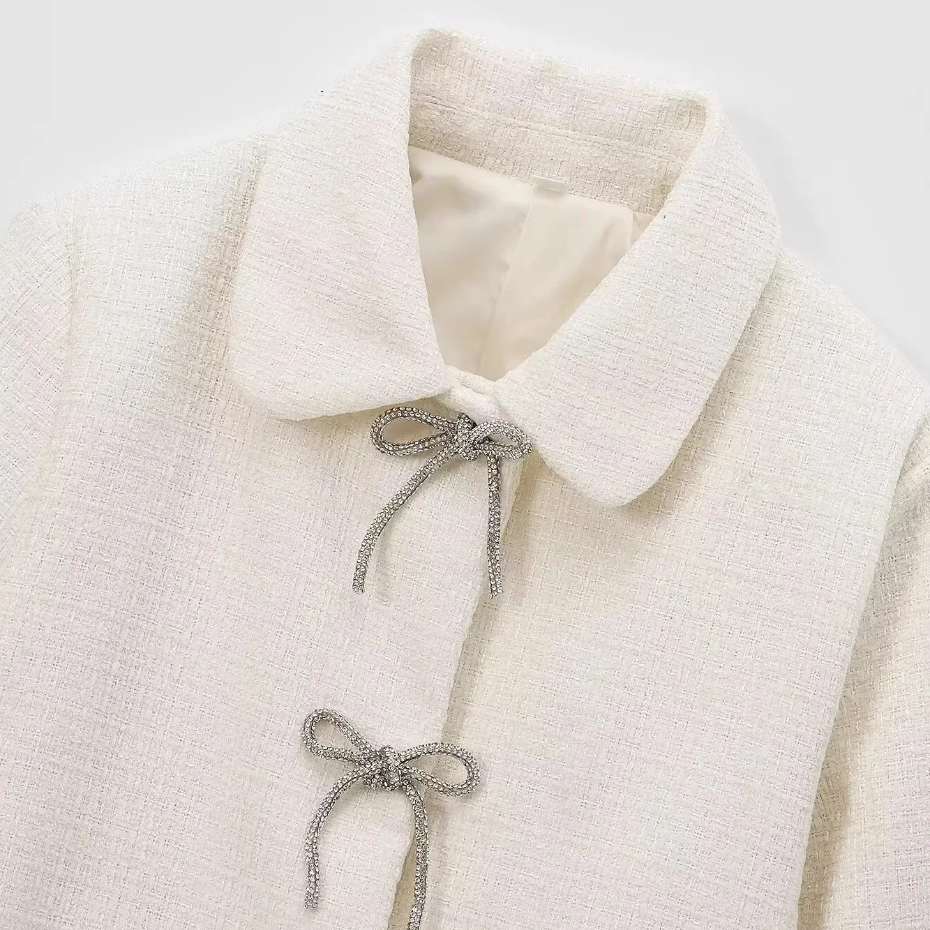 

JNLEAOG Autumn New Women's Faion Texture Coat with Button Decorated Knot Straight Cut ort Outerwear