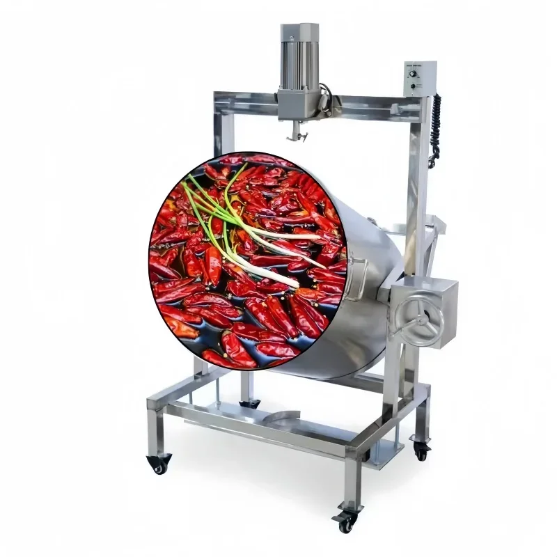 Industrial Semi Automatic Gas Heating Declining Slurry Jam Food Paste Soup Cooking Pot with Mixer