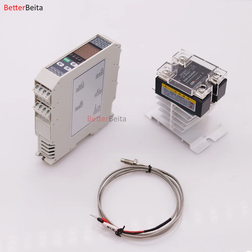 Модуль контроля температуры PID на DIN-рейке с односторонней сигнализацией SSR, связь RS485, цифровой термостат, контроллер терморегулятора