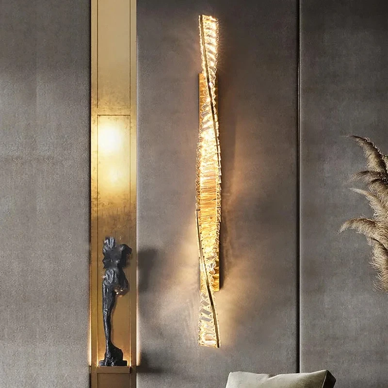 Lámpara Led de cristal dorado de lujo para mesita de noche, lámpara de pared moderna para decoración del hogar, restaurante, sala de estar, YX487TB