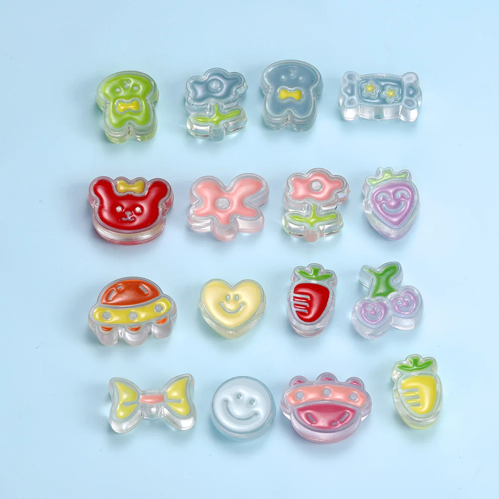 5 PCS New Creative Cartoon Oil Drop Pendant Flower Carrot Rabbit Planet DIY Headband Colorful Accessory Pendant Wholesale