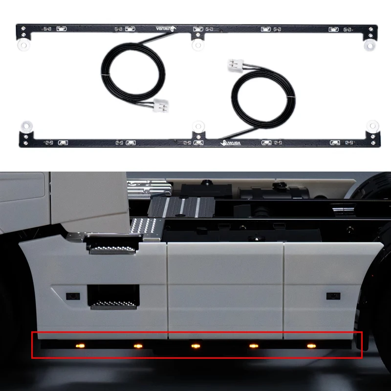 Luci della gonna laterale di simulazione a LED per il 1/14 Tamiya RC Truck Car VOLVO FH16XL 750 4 x2 56375 parti fai da te giocattoli