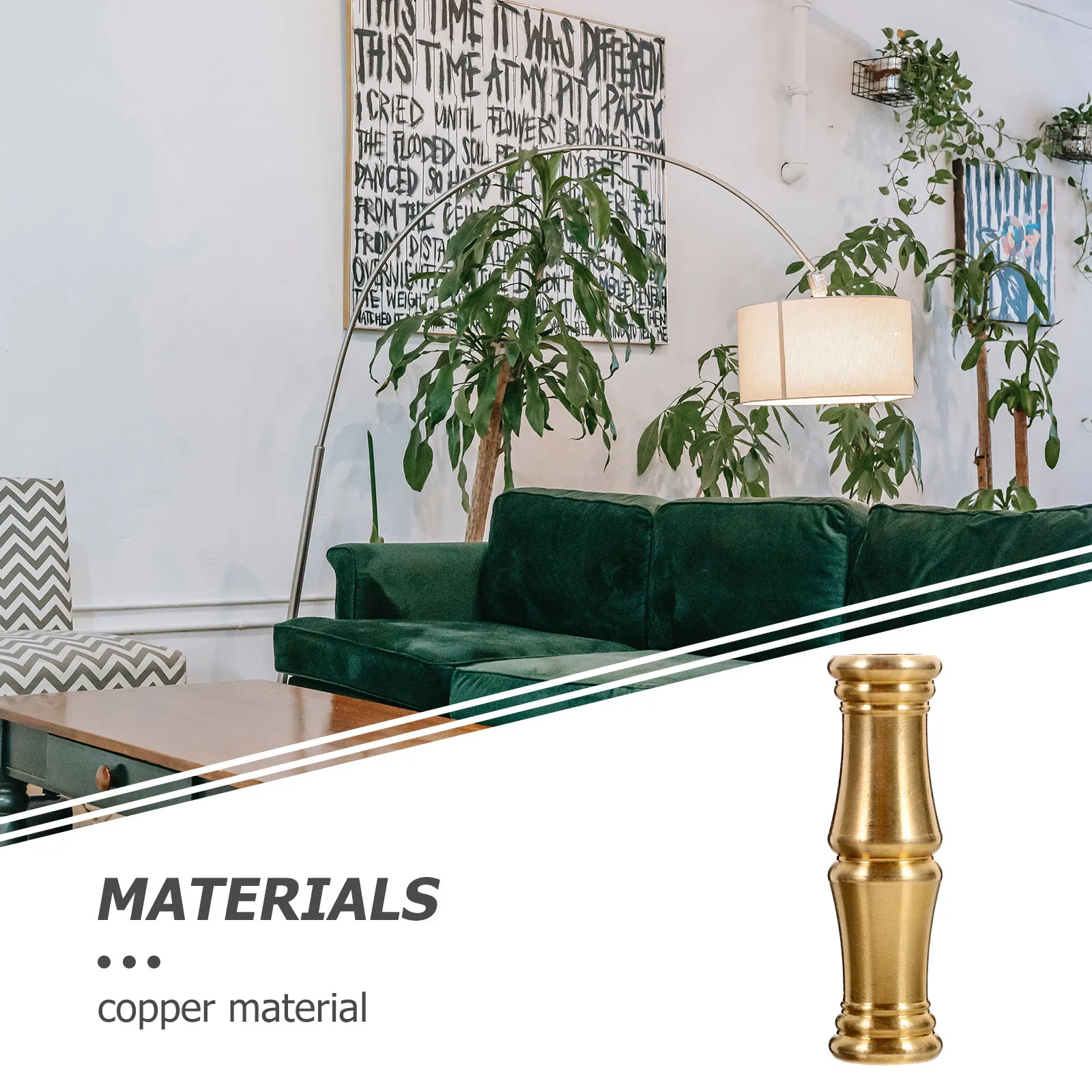 

2pcs Bamboo Style Lamp Connector Rod Copper Floor Lamp Height Adjustment Fixture Extension Straight Stem