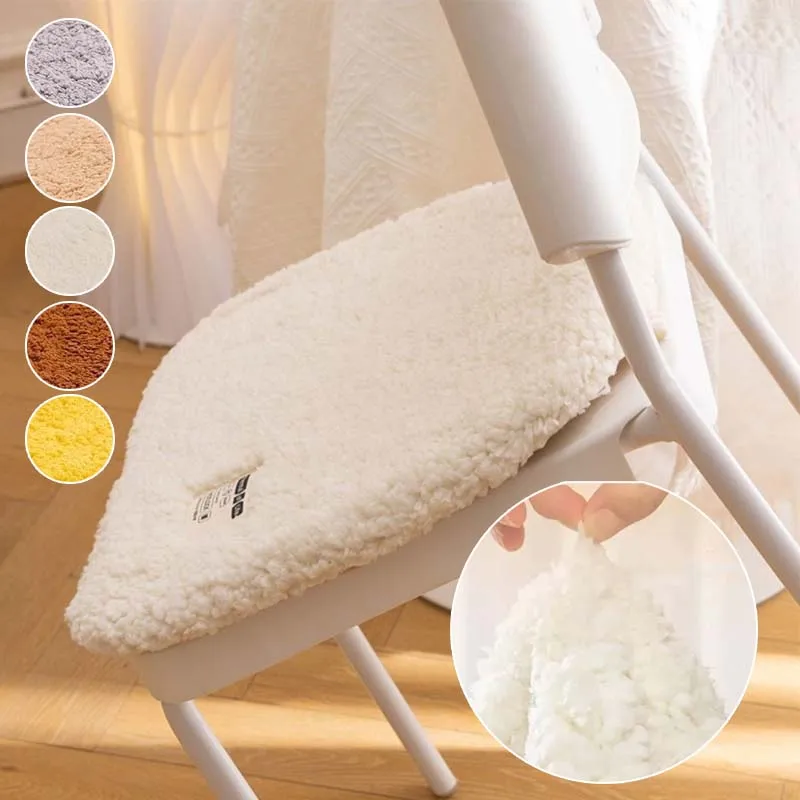

Removable Chair Seat Pad Warm Soft Washable High Quality Home Cushion Plush Seat Mat Non-Slip Bottom for Home Office Student Use