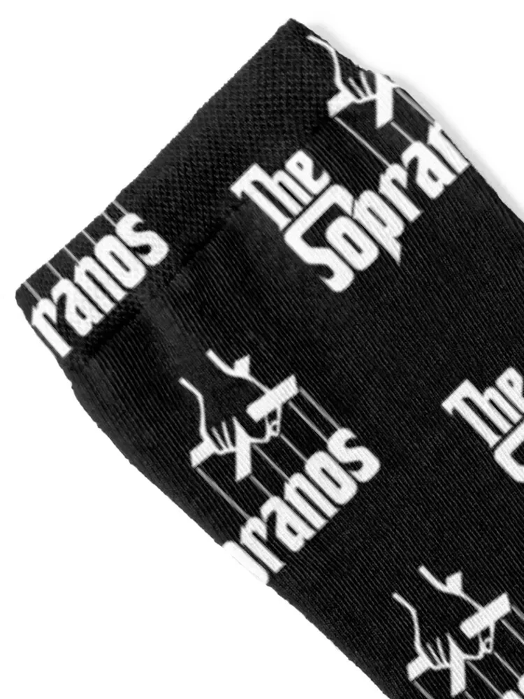 The Sopranos Logo (The Godfather mashup) (White) Socks ankle happy floral Novelties Men's Socks Luxury Women's