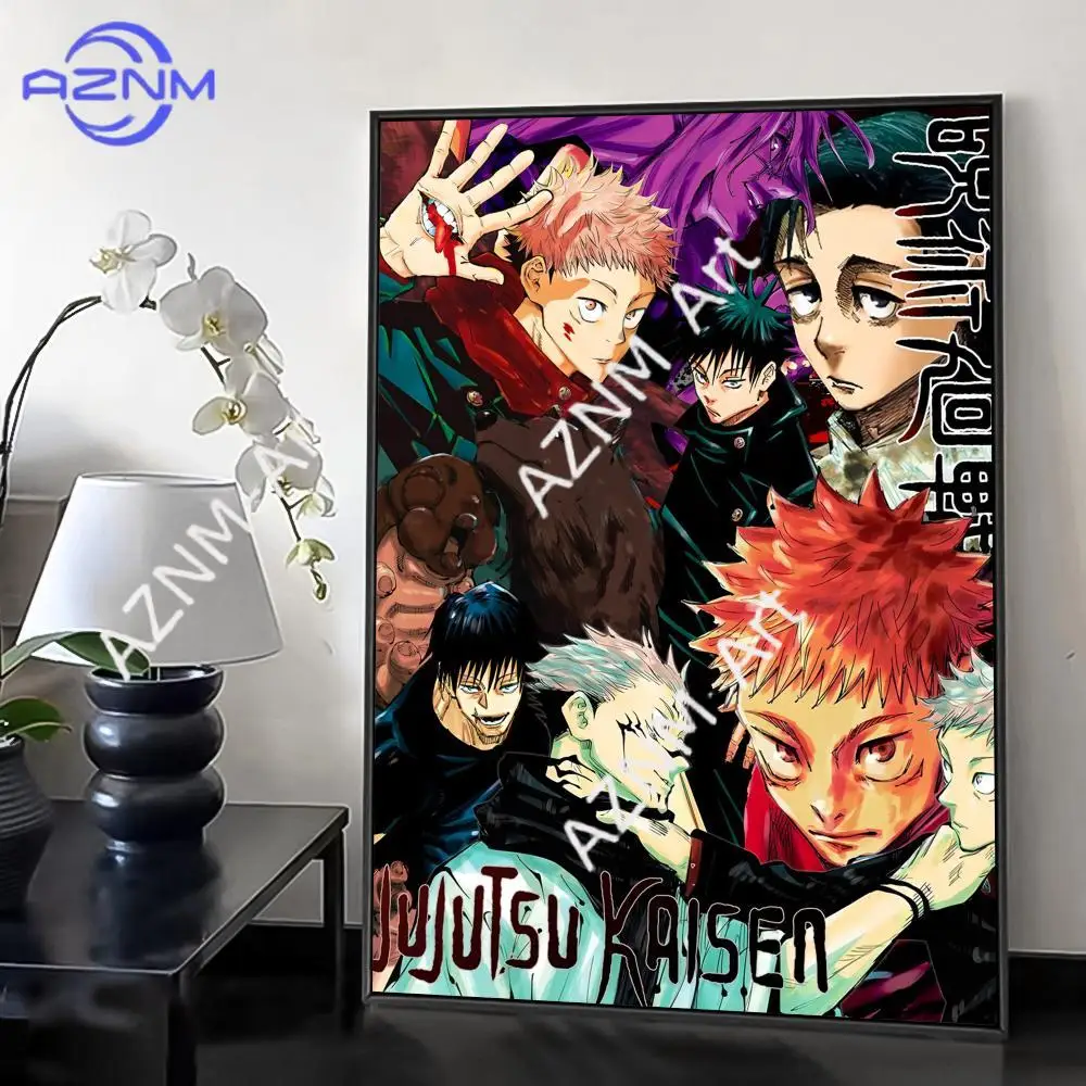 Klassisches Anime Jujutsu Kaisen Gemälde Kalligraphie Leinwand HD-Poster Wandkunst Innenausstattung Flur Heimdekoration Urlaubsgeschenke – Detail 2