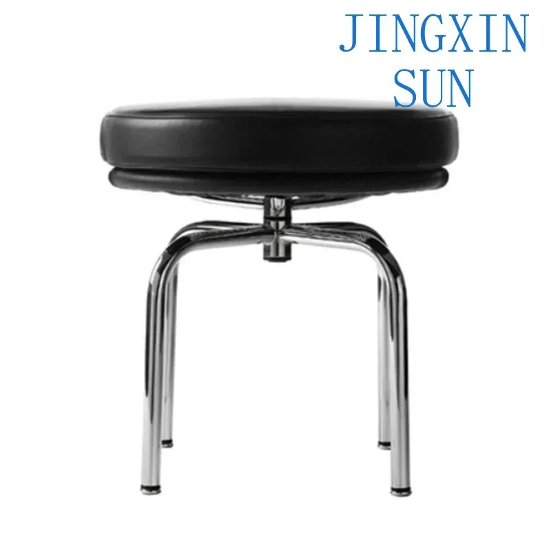 Dining Side LC7 Tournant Swivel Chair Lounge Medieval Classic Bauhaus Armchair Stainless Steel Microfiber Revolving Back Chair