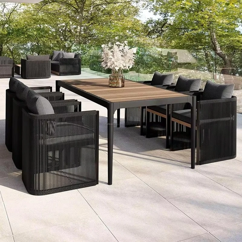 

Набор столов из тикового дерева: роскошный современный деревянный комплект в европейском стиле с плетеными стульями для улицы