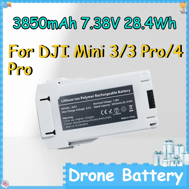 

3850mAh 7.38V 28.4Wh Drone Battery for DJI Mini 3/3 Pro/4 Pro Lithium-ion Long-range Rechargeable Battery