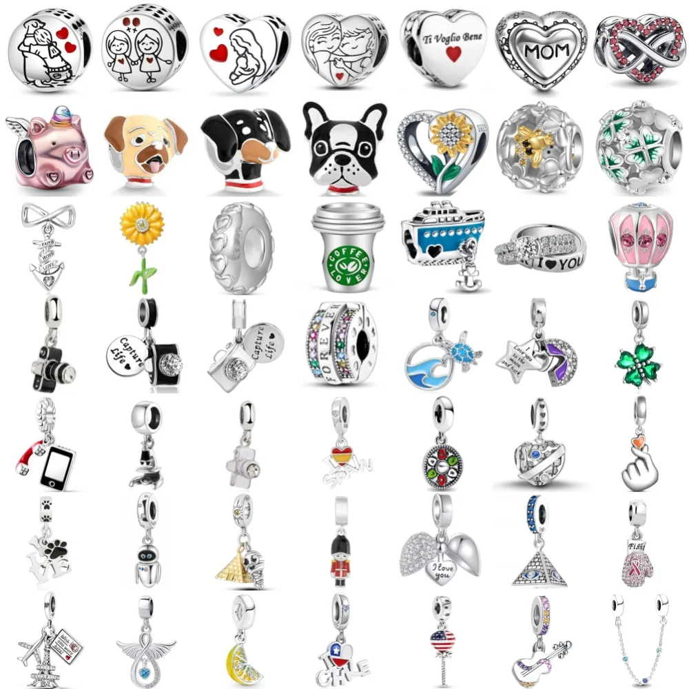 

Hot selling 925 Silver Flying Pig,Ship Bead Camera,Guitar Pendant Suitable for European Original Bracelet DIY Exquisite Jewelry