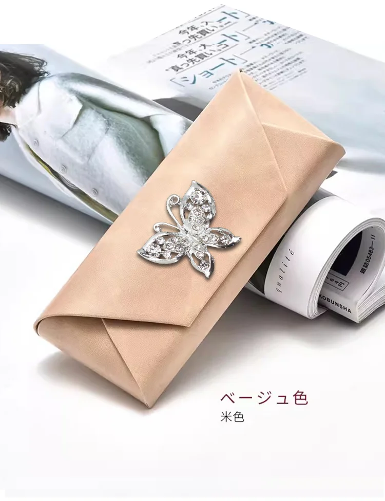 Lightweight & Durable EyeEyewear Cases - Golden Butterfly Brooch Decor