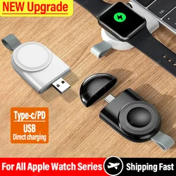Magnetic Wireless Watch Charger Station Dock For iWatch 8 7 6 5 SE 4 3 2 Ultra Emergency Type C USB A Mini Charger Fast Charging