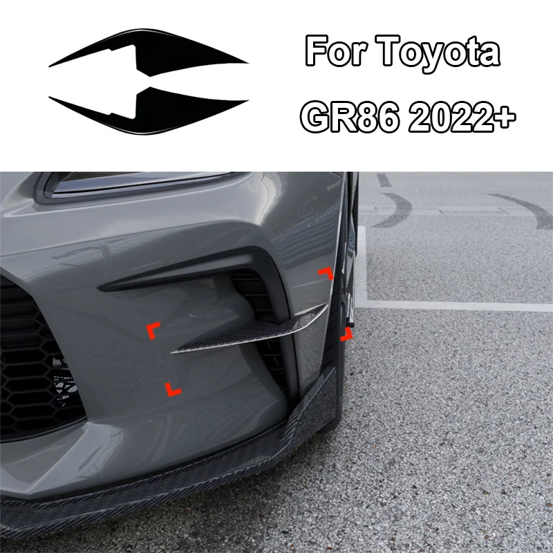 For Toyota GR86 2022+ Glossy Front Bumper Air Knife Fog Lamp Light Trim Cover Side Wing Knife Spoiler Grille Grill Modification