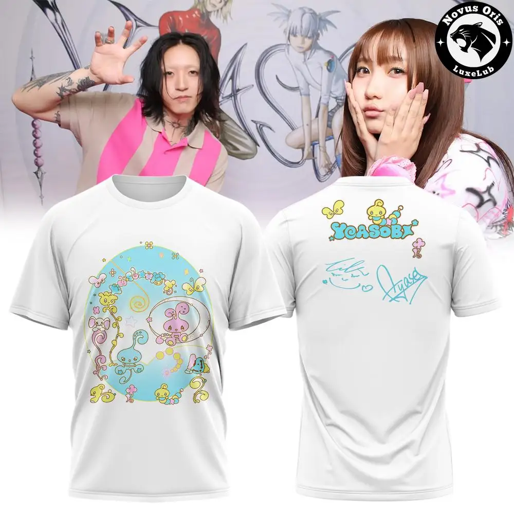 YOASOBI Super Planet Tour 2026 Signed Graphic T-Shirt, Unisex Short Sleeve Jpop Music Fan Concert Casual Tee