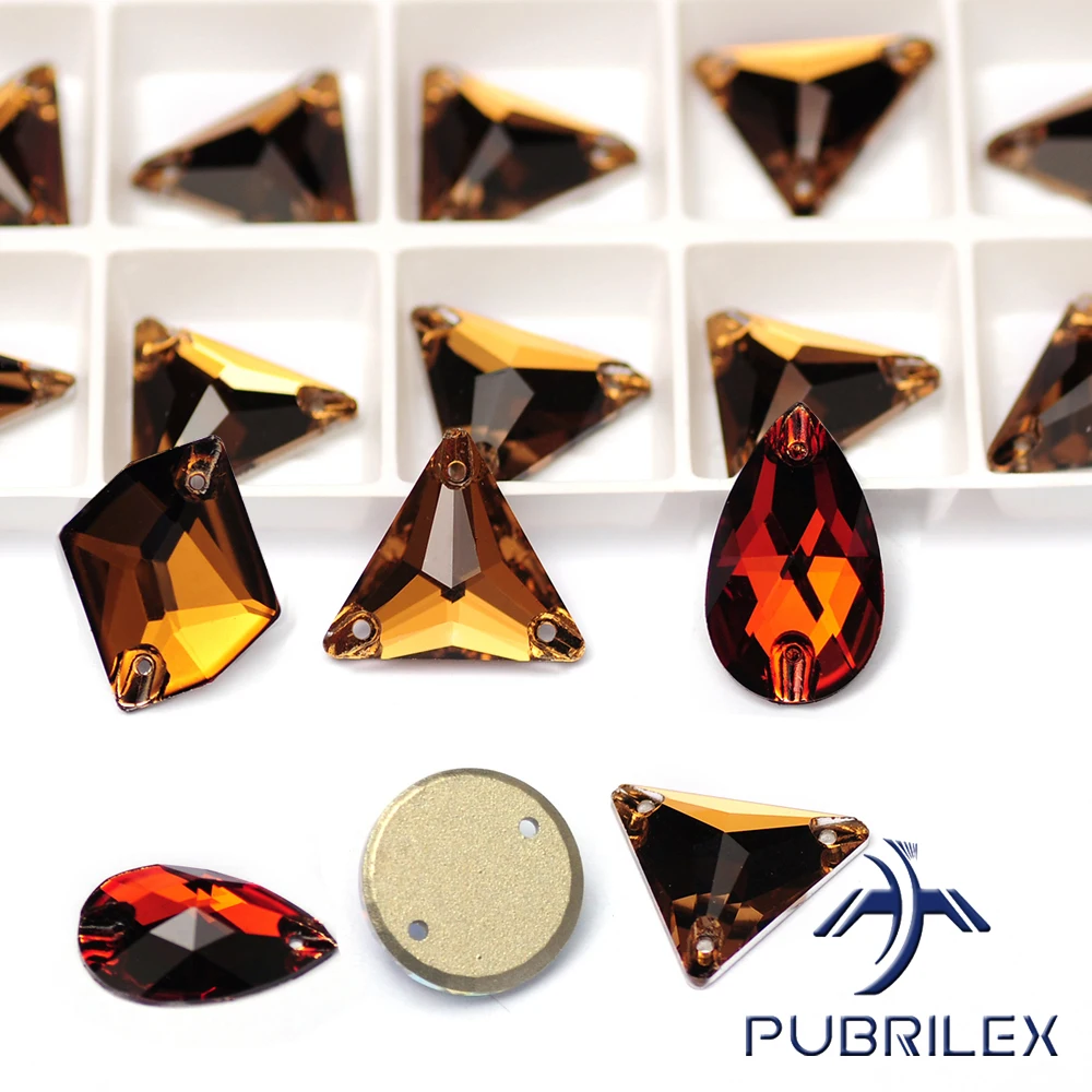 PUBRILEX Rauchtopas K9 Kristall-Strasssteine mit Flacher Rückseite zum Nähen für DIY-Kleidungsstücke, Hochzeitskleider-Dekoration, Glas-Strass – Detail 5