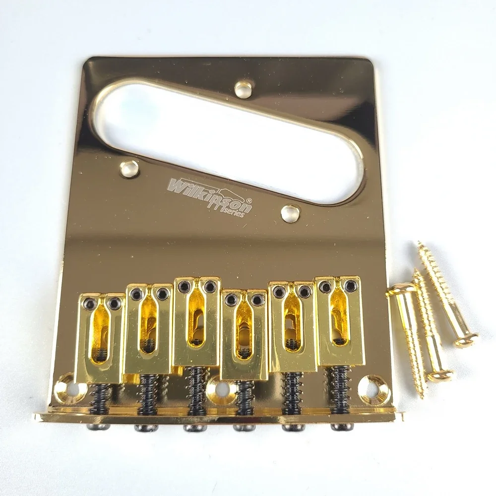 Wilkinson 52.5mm(2-1/16 inch) 6 Saddles Modern TL Bridge for American ST TL Guitar Gold Golden WOT03