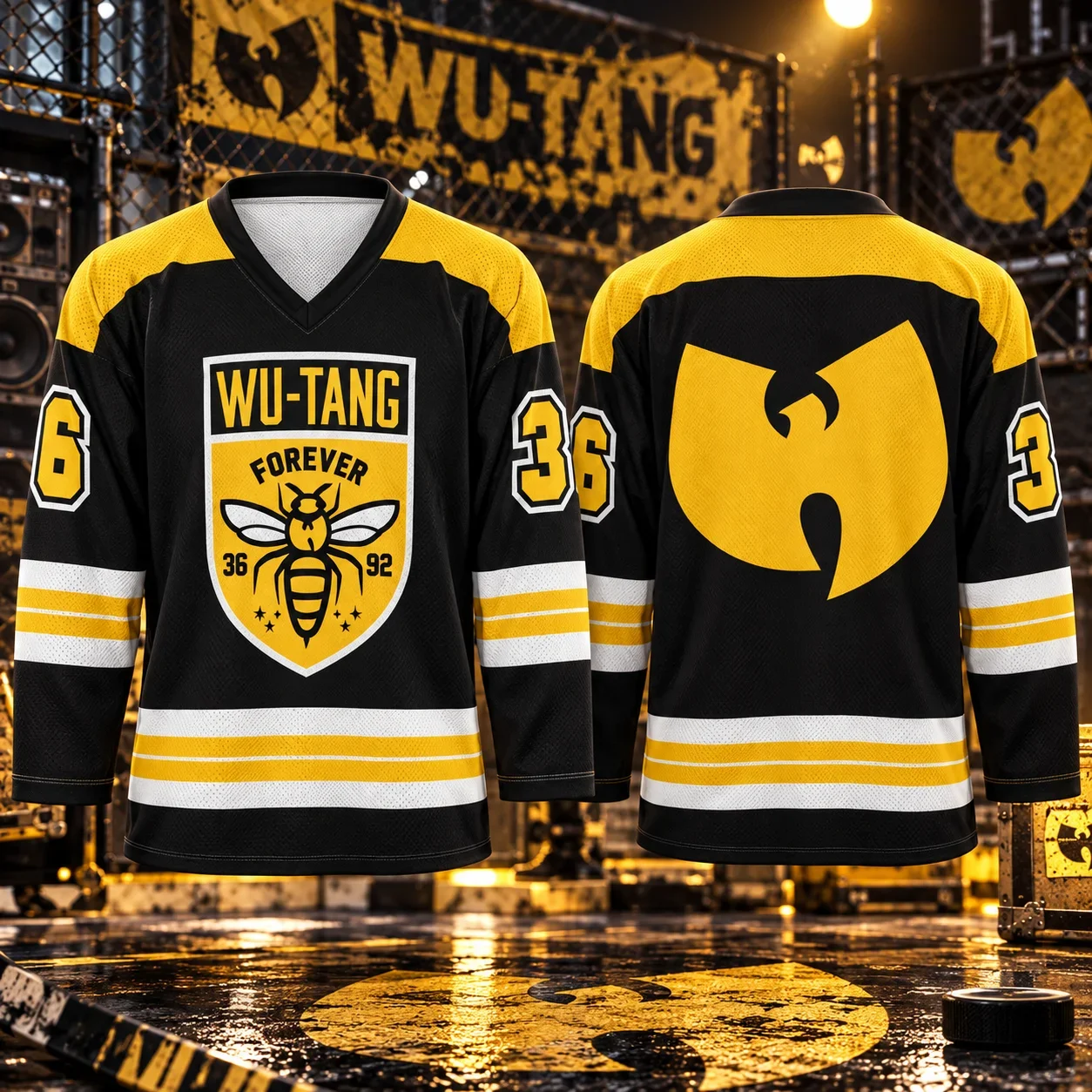 2026 Wu-Tang Clan Hip Hop Band Forever 36 Hockey Jersey Ice Uniform Men and Women Sports Long Sleeve T-shirt Men's T-shirt Y2k