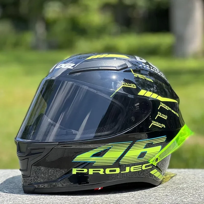 

Motorcycle Helmets Fluorescence Line Helmet Women Men Racing Helmet Big Spoiler Full Face Helmet Casque Capacete DOT Approved