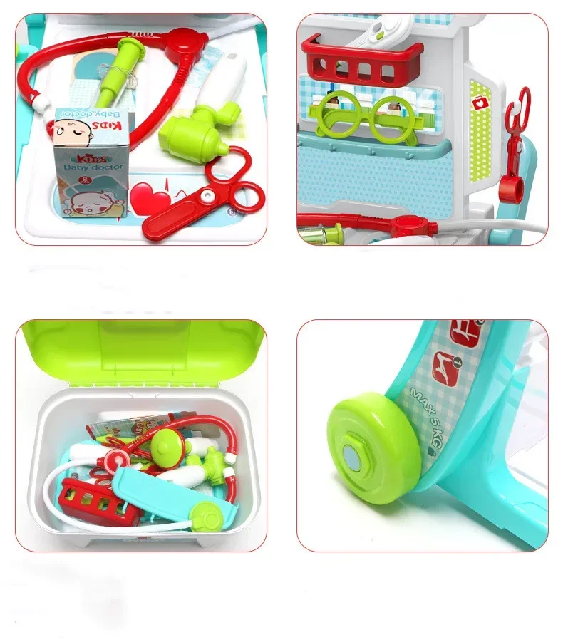 3 in 1 Simulate medical supplies Doctor accessories doctor medical game set Play house Interactive Toy baby birthday gift