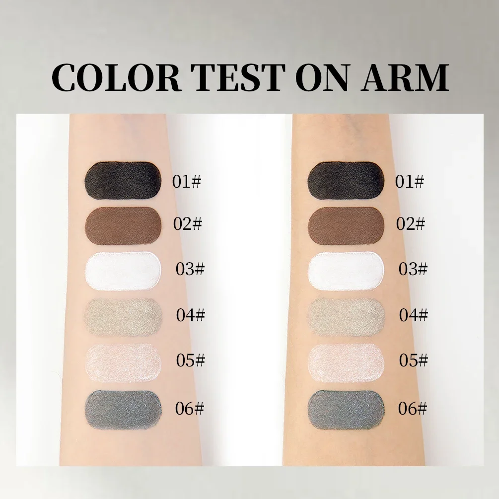 QIBEST 6 Colors Matte Eyeliner Sets Quick Dry Eyeliner Waterproof Sweatproof Single-Ended Intense Eyeliner White Black Eyeshadow