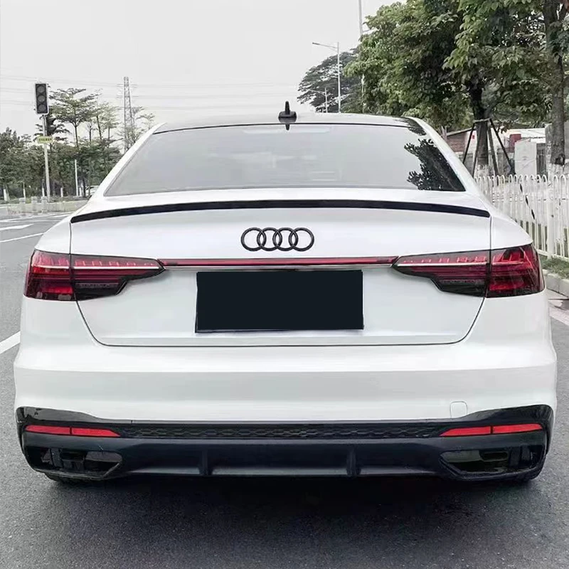 For Audi A4 S4 B9 B9.5 Sedan 2017-2024 Rear Trunk Spoiler Wing Glossy Black S Style Car Rear Boot Lip Cap Spoiler Wing Bodykit