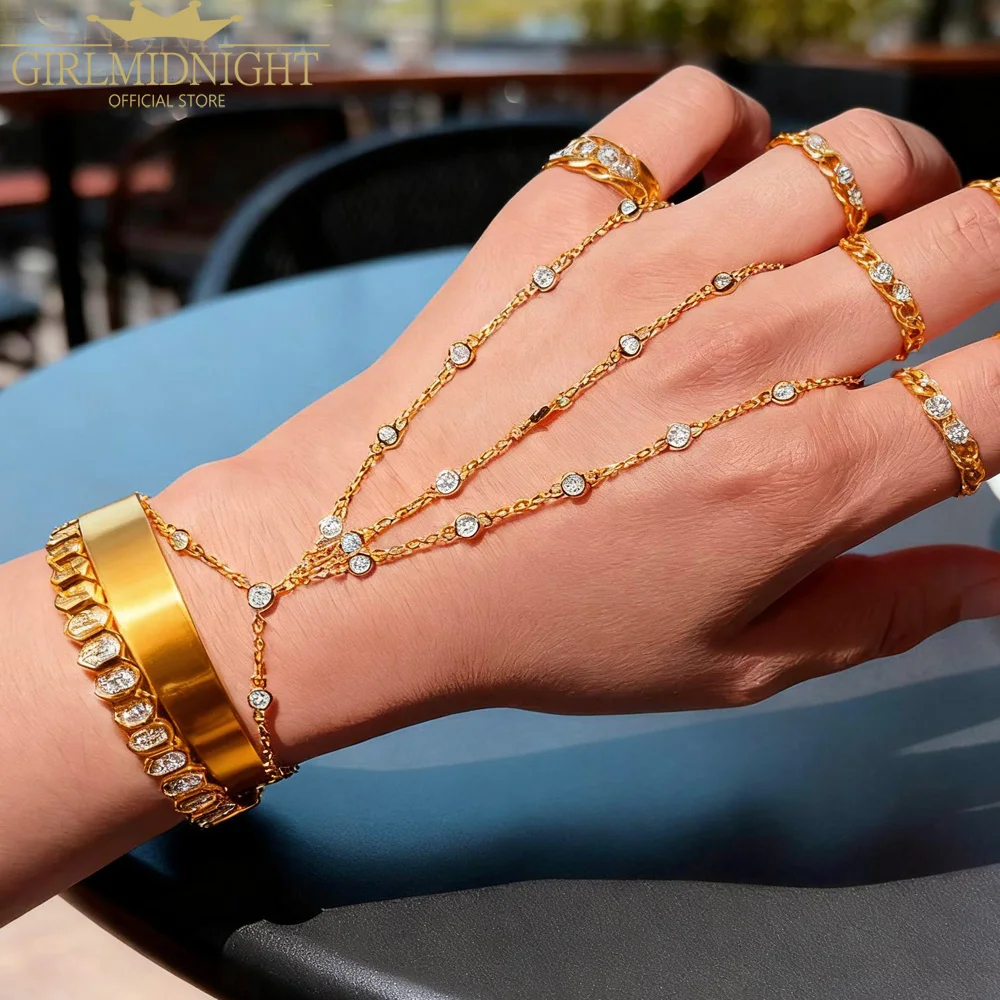 2025-novo-geometrico-lagrima-gota-charme-pulseira-zirconia-cubica-cz-dedo-simples-duplo-link-corrente-moda-feminina-joias