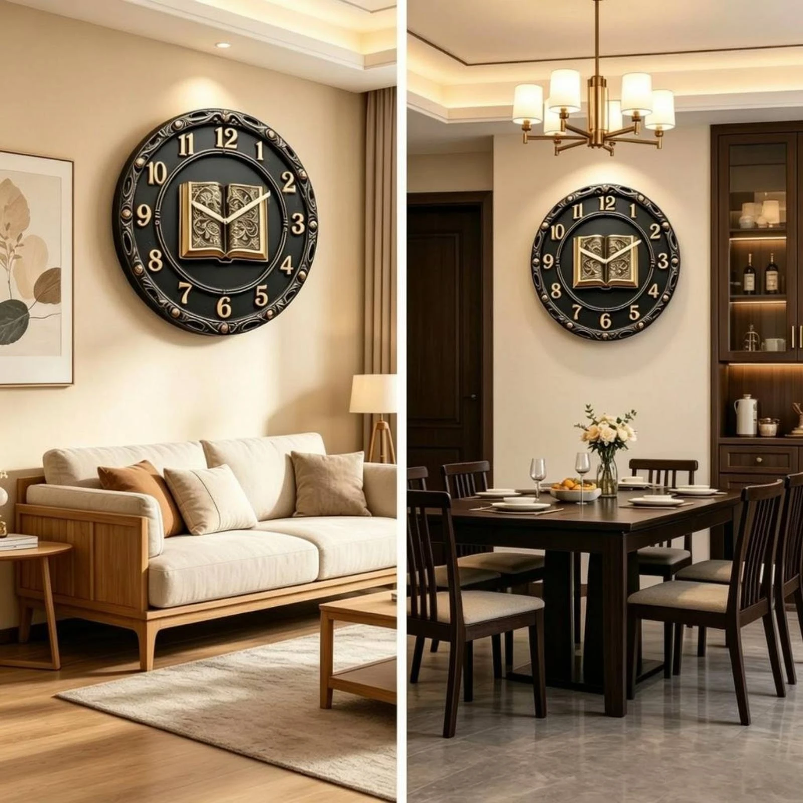 Round Analog Wall Clock Easy to Read Decorative Wall Clock