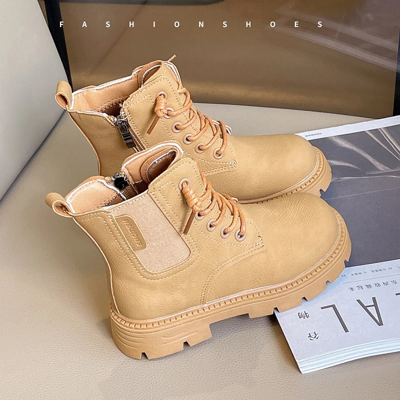 Autumn Girls A runaway hit Classic Brown Design Comfortable Non Slip Wear Resistant Kids Ankle Boots Luxury Child Casual Shoes