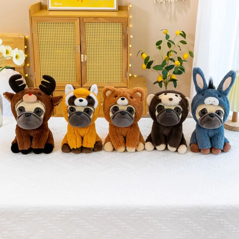 Lovely Stuffed Animal Dog Plush Toys Pug Dog Dress Up Bulldog Stuffed 25cm Soft Pillow Shar Pei Dog Plush Kids Toy