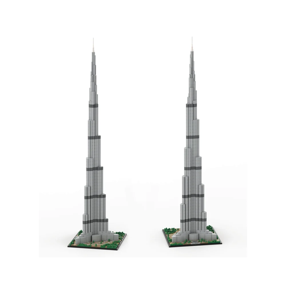 Burj Khalifa Blocos de Construção Educacionais, Montagem de Pequenas Partículas Ready-made, Montagem Técnica, MOC-131908, 1:800