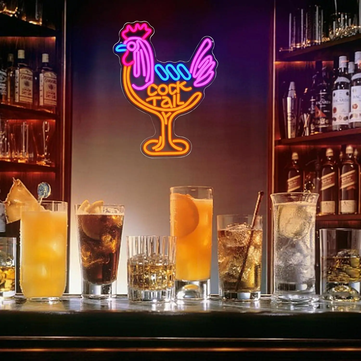 Cocktail Neon Sign USB Dimmable LED Light for Bar Pub Man Cave Kitchen Party Aesthetic Wall Decor Gifts Business Bar Signs - view 3