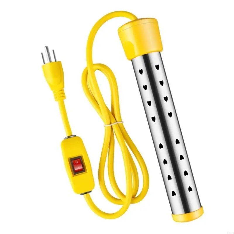 918D 소형 1500W 잠수각 전기 히터 수영장 및 수영장 용 스테인리스 안전 가드가있는 욕조를위한 전기 히터