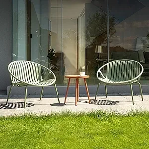 

Patio Furniture Set, 3 Pieces Outdoor Furniture With Bistro Table And Patio Chairs Set Of 2，outdoor Patio Set With Porch Chairs
