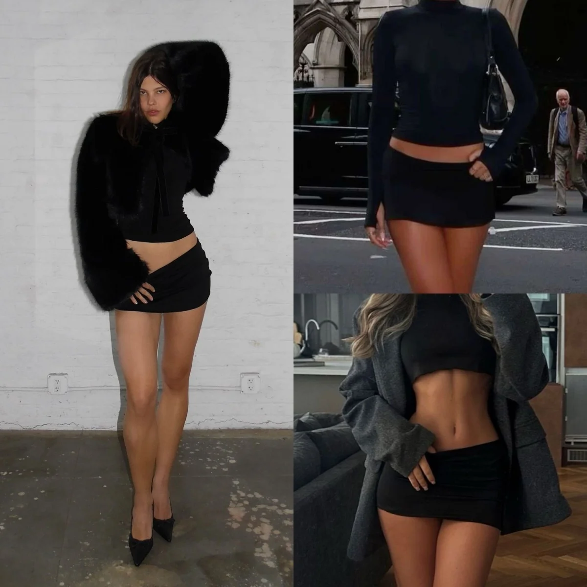 

Guiz, облегающая бедра, черная юбка, мини-сексуальная женская короткая юбка с низкой талией, сексуальная юбка, брюки с защитными шортами внутри