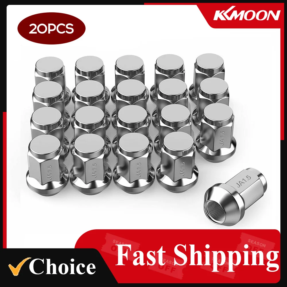 20Pcs Wheel Lug Nuts Bulge Acorn 12x1.5 Chrome For Ford Fusion Focus Escape Taurus