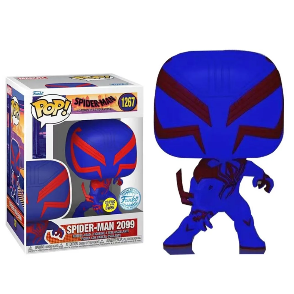 Funko POP Spider-Man Action Figures ข้าม Spider-Verse Luminous Edition Marvel Universe Series ตุ๊กตาตุ๊กตาเครื่องประดับเด็กของขวัญ