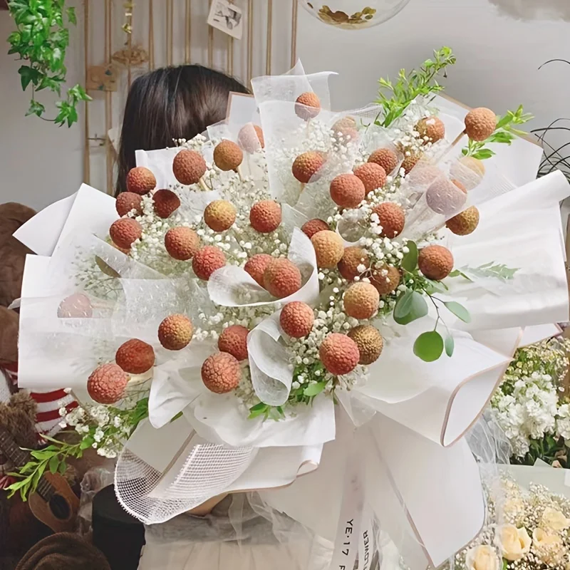 10Pcs Waterproof Gold Border Jelly Film Flower Wrapping Paper